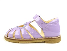 Angulus lilac confetti sandal with heart, glitter, and lacquer (narrow)